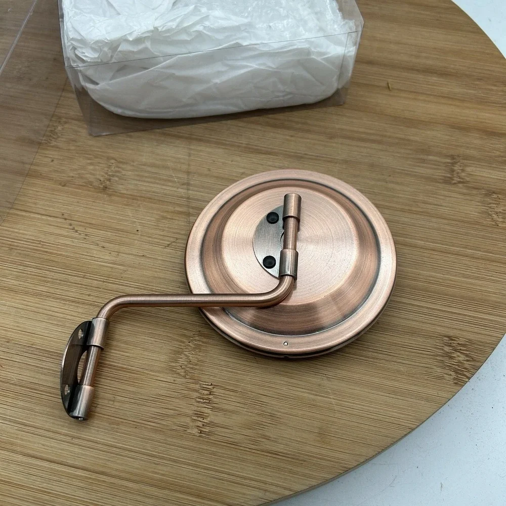 NEW Copper Toned Dial Round Thermometer with Black Lab + Wall Mount 4.25